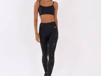 Legging Fitness Feminina Preto Com Recortes Lush Dlk