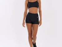 Top Fitness Feminino Preto De Alcinha Com Recortes Lush Dlk