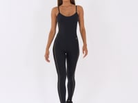 Macacão Fitness Feminino Preto com Detalhe em Lurex Lush Dlk