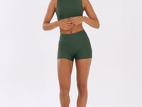 Top Fitness Feminino Verde Com Costas Vazadas E Detalhe Em Lurex Lush Dlk