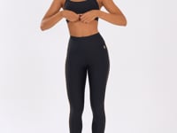 Top Fitness Feminino Preto Com Bojo E Detalhe Em Lurex Lush Dlk