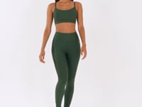 Top Fitness Feminino Verde Com Bojo E Detalhe Em Lurex Lush Dlk
