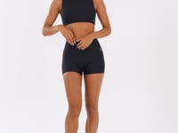 Short Fitness Feminino Preto Com Detalhe Em Lurex Lush Dlk