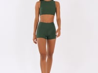 Short Fitness Feminino Verde Com Detalhe Em Lurex Lush Dlk