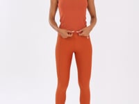 Camiseta Fitness Feminina Terracota Canelada Lush Dlk