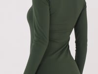 Blusa Feminina Manga Longa Verde Canelada Lush Dlk