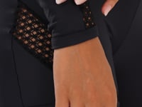 Casaco Feminino Preto Com Zíper E Detalhe Em Tela Lush Dlk