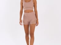 Short Fitness Feminino Nude Com Tela Lush Dlk