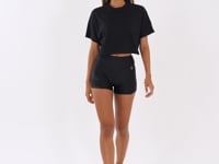 Cropped T-shirt Feminino De Algodão Preto Lush Dlk