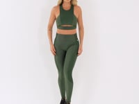 Legging Fitness Feminina Verde Com Detalhe Canelado Lush Dlk