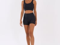 Short Fitness Feminino Preto Com Tela Lush Dlk