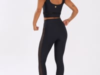 Legging Fitness Feminina Preto Com Tela Lateral Lush Dlk