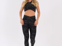 Legging Fitness Feminina Preto com Cós Transpassado Lush Dlk