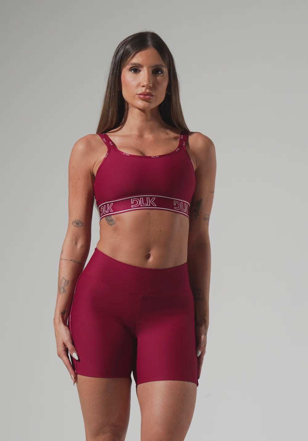 Bermuda Fitness Feminina Com Elástico Estreito Lateral Activity Dlk Vermelho Cereja