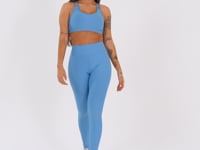 Top Fitness Feminino Azul Com Alça Dupla Aura Dlk