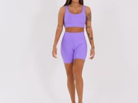 Top Fitness Feminino Lavanda Com Alça Larga Aura Dlk