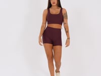 Top Fitness Feminino Vinho Com Alça Larga Aura Dlk