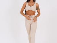 Legging Fitness Feminina Nude Com Franzido E Amarração Aura Dlk