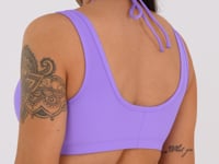 Top Fitness Feminino Lavanda Com Franzido E Amarração Aura Dlk
