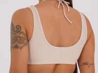 Top Fitness Feminino Nude Com Franzido E Amarração Aura Dlk
