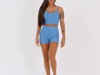 Short Fitness Feminino Azul Aura Dlk