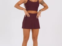 Short Saia Fitness Feminino Vinho Aura Dlk