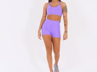 Short Fitness Feminino Lavanda Com Bolsos Aura Dlk