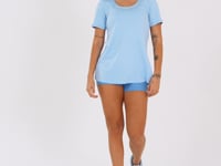 Blusa T-shirt Fitness Feminina Azul Claro Aura Dlk