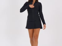 Casaco Fitness Feminino Preto Com Zíper E Bolsos Aura Dlk