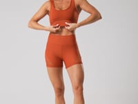 Top Fitness Feminino Terracota Com Detalhe Em Tela Lush Dlk