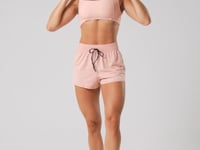 Top Fitness Feminino Rosê Com Decote Reto E Recortes Dlk