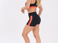 Short Fitness Feminino Preto Com Elástico Lateral Coral Energy Dlk