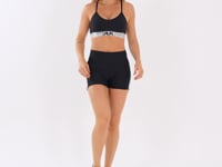 Short Fitness Feminino Preto Com Elástico Lateral Cinza Nation Dlk
