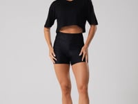 Cropped Feminino Preto Manga Curta Flow Dlk