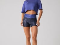 Cropped Feminino Azul Manga Curta Flow Dlk