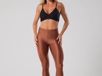 Calça Legging Happiness Com Recortes E Bolso Bronze Dlk