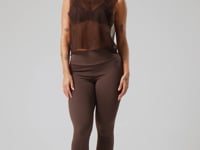Cropped Feminino De Tule Estampado Energy Marrom Printed Mousse Dlk