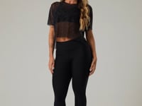 Blusa Feminina De Tule Estampada Logomania Colorido Printed Dlk