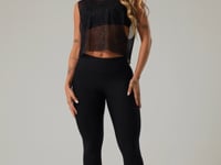 Cropped Feminino De Tule Estampado Logomania Colorido Printed Dlk