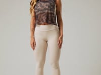 Cropped Feminino De Tule Estampado Strong Nude Printed Dlk