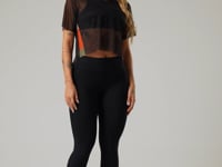 Blusa Feminina De Tule Estampada Motivation Preto Printed Dlk