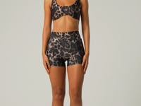 Top Fitness Feminino Underboob Estampado Onça Animal Printed Dlk