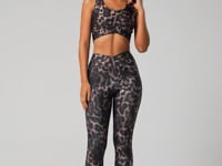 Legging Fitness Feminina Com Cós Transpassado Estampada Onça Animal Printed Dlk