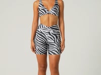 Top Fitness Feminino Decote V Transpassado Estampado Zebra Animal Printed Dlk