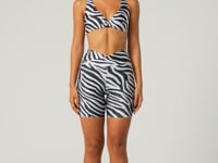 Bermuda Fitness Feminina Com Cós Transpassado Estampada Zebra Animal Printed Dlk