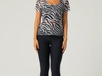 Blusa Baby Look Feminina De Tule Estampada Zebra Animal Printed Dlk