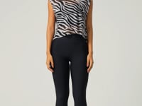Cropped Feminino De Tule Estampado Zebra Animal Printed Dlk