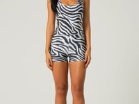 Macaquinho Fitness Feminino Estampado Zebra Animal Printed Dlk
