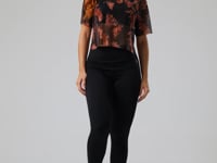 Blusa Feminina Em Tule New Printed Estampada Camuflado Rosé Dlk