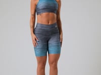Bermuda Fitness Feminina New Printed Estampada Melange Degradê Azul Dlk